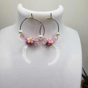 Hand Made Earring Hoopes With  Beads